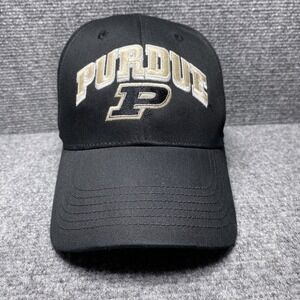 Purdue Boilermakers Hat Cap Strap Back Black NCAA College Football Mens